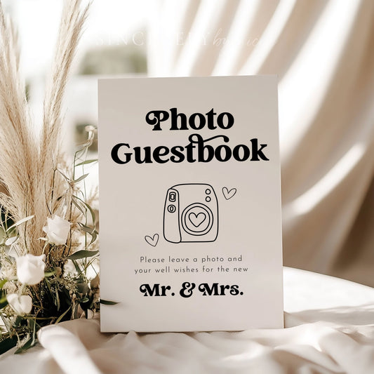 Retro Wedding Photo Guestbook Sign - SincerelyByNicole