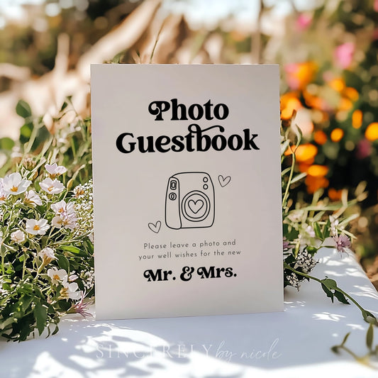 Retro Wedding Photo Guestbook Sign - SincerelyByNicole