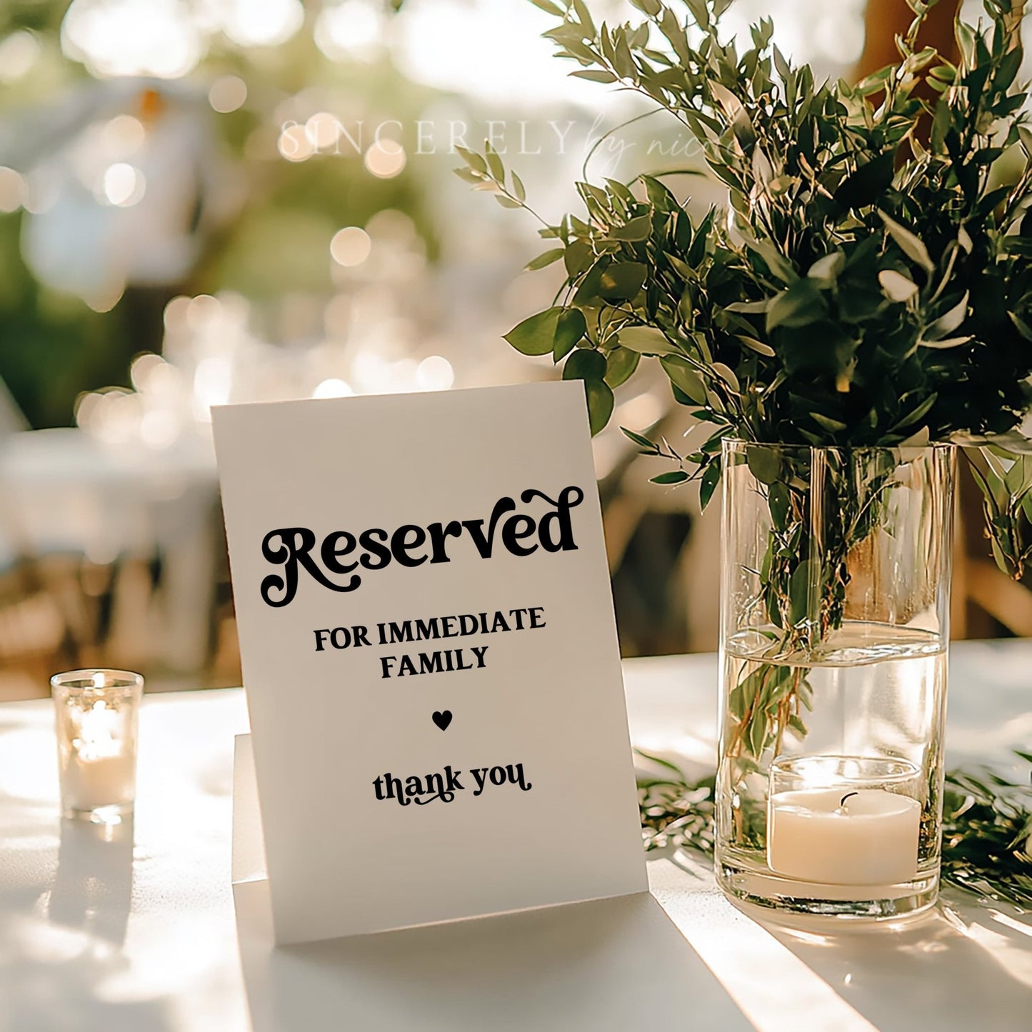 Retro Wedding Reserved For Table Sign - SincerelyByNicole