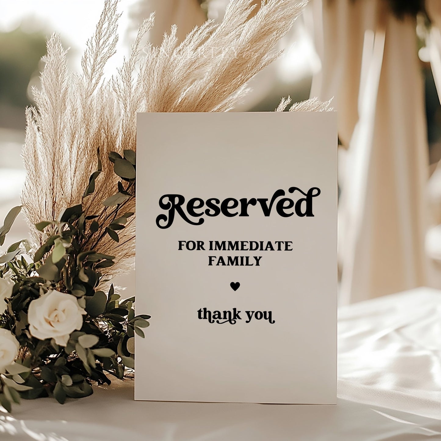 Retro Wedding Reserved For Table Sign - SincerelyByNicole