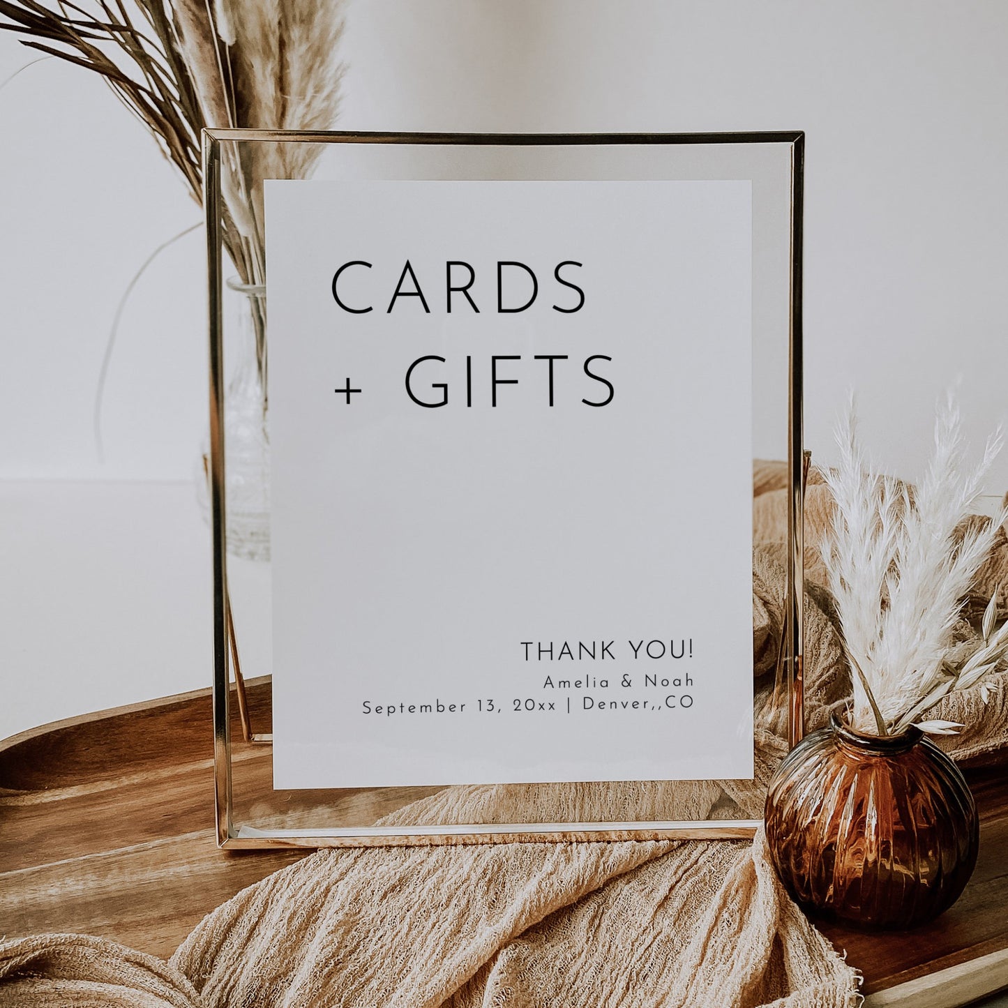 Simple Wedding Reception Cards & Gifts Sign - Elegant Thank You Table Decoration - SincerelyByNicole