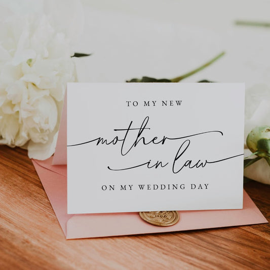 To My New Mother In Law Elegant Day Of Wedding Card Gift For Mother In Law - SincerelyByNicole