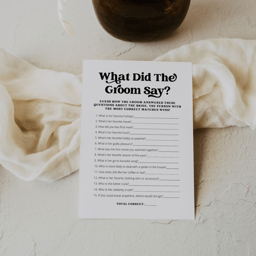 What Did The Groom Say Bridal Shower Game - SincerelyByNicole