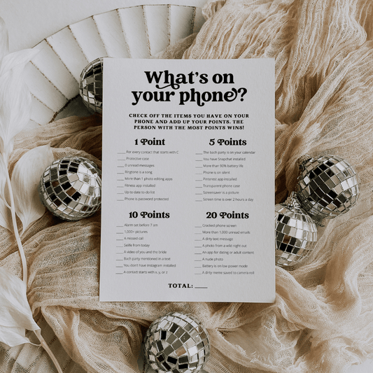 What's On Your Phone Bachelorette Party Game - SincerelyByNicole