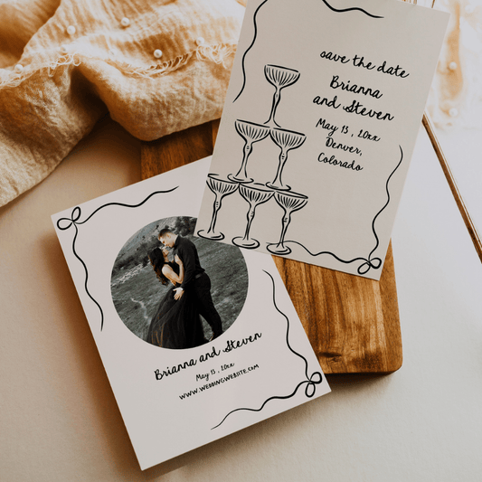 Whimsical Hand Drawn Save The Date Canva Editable - SincerelyByNicole