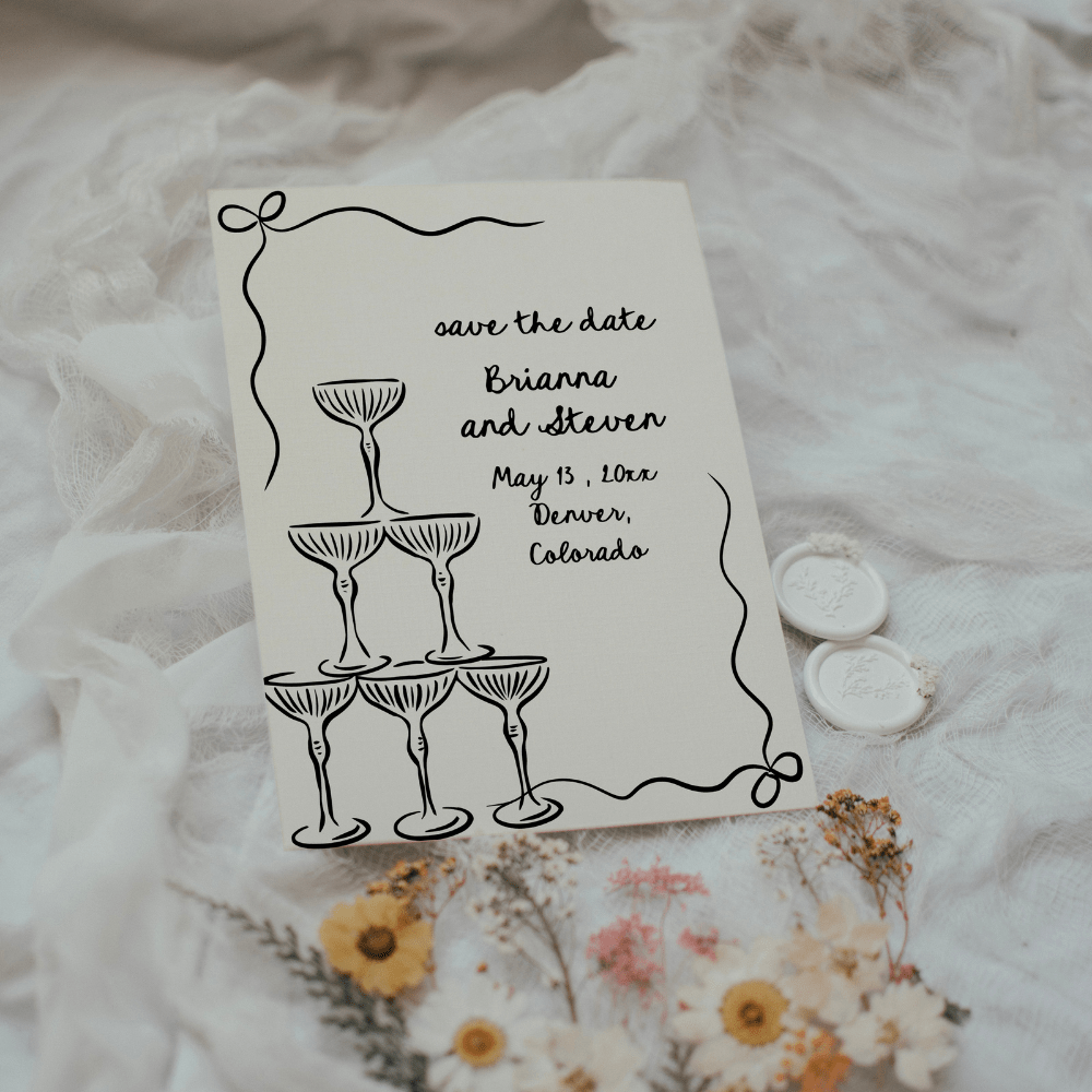 Whimsical Hand Drawn Save The Date Canva Editable - SincerelyByNicole