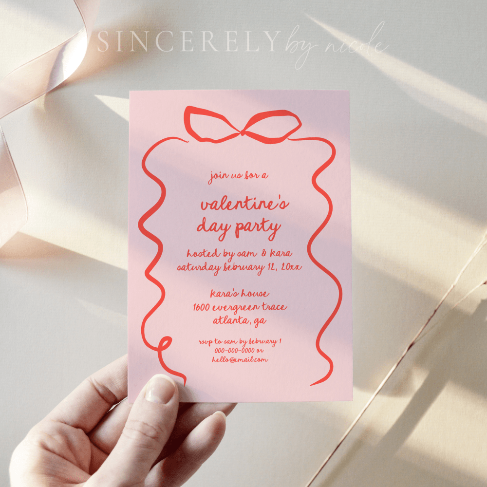 Whimsical Hand Drawn Valentine's Day Party Invitation - SincerelyByNicole