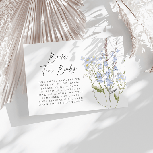 Wildflower Baby Shower Books For Baby Card Insert - SincerelyByNicole