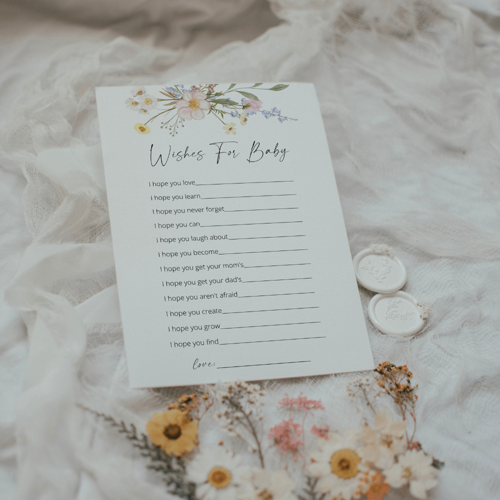 Wildflower Baby Shower Wishes For Baby - SincerelyByNicole