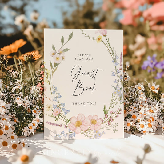 Wildflower Guest Book Sign - SincerelyByNicole