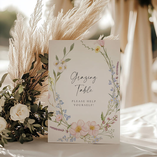 Wildflower Wedding Grazing Table Sign - SincerelyByNicole